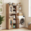 Farmhouse Bathroom Floor Cabinet with Sliding Barn Door by LJGDeals