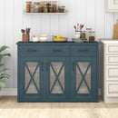 Farmhouse Buffet Sideboard 3-Door Kitchen Storage Cabinet with 2 Drawers by DirectDeals