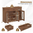 Farmhouse Buffet Sideboard 3-Door Kitchen Storage Cabinet with 2 Drawers by DirectDeals