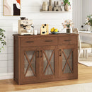 Farmhouse Buffet Sideboard 3-Door Kitchen Storage Cabinet with 2 Drawers by LJGDeals