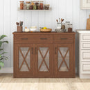Farmhouse Buffet Sideboard 3-Door Kitchen Storage Cabinet with 2 Drawers by LJGDeals