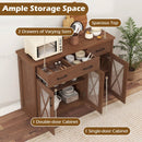 Farmhouse Buffet Sideboard 3-Door Kitchen Storage Cabinet with 2 Drawers by LJGDeals