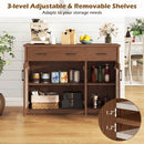 Farmhouse Buffet Sideboard 3-Door Kitchen Storage Cabinet with 2 Drawers by LJGDeals