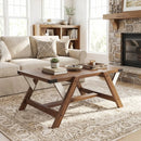 Farmhouse Center Table with Decorative Nailhead Accents for Living Room by DirectDeals