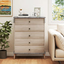 Farmhouse Chest Dresser of Drawers Tall Storage Organizer-Grey by LJGDeals