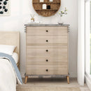 Farmhouse Chest Dresser of Drawers Tall Storage Organizer-Grey by LJGDeals