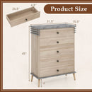 Farmhouse Chest Dresser of Drawers Tall Storage Organizer-Grey by LJGDeals