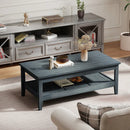 Farmhouse Coffee Table Rustic Cocktail Center Table with Thickened Tabletop by LJGDeals