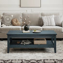 Farmhouse Coffee Table Rustic Cocktail Center Table with Thickened Tabletop by LJGDeals