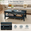 Farmhouse Coffee Table Rustic Cocktail Center Table with Thickened Tabletop by LJGDeals