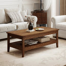 Farmhouse Coffee Table Rustic Cocktail Center Table with Thickened Tabletop by LJGDeals
