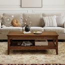 Farmhouse Coffee Table Rustic Cocktail Center Table with Thickened Tabletop by LJGDeals