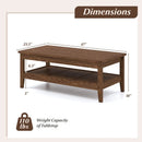 Farmhouse Coffee Table Rustic Cocktail Center Table with Thickened Tabletop by LJGDeals