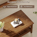 Farmhouse Coffee Table Rustic Cocktail Center Table with Thickened Tabletop by LJGDeals