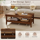 Farmhouse Coffee Table Rustic Cocktail Center Table with Thickened Tabletop by LJGDeals