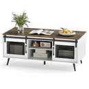 Farmhouse Coffee Table with Sliding Doors and Adjustable Shelf by LJGDeals
