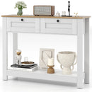 Farmhouse Console Table with 2 Drawers 42 inch Long Narrow Entryway Table by DirectDeals