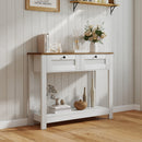 Farmhouse Console Table with 2 Drawers 42 inch Long Narrow Entryway Table by DirectDeals