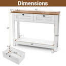 Farmhouse Console Table with 2 Drawers 42 inch Long Narrow Entryway Table by DirectDeals