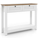 Farmhouse Console Table with 2 Drawers 42 inch Long Narrow Entryway Table by DirectDeals