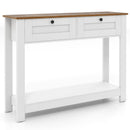 Farmhouse Console Table with 2 Drawers 42 inch Long Narrow Entryway Table