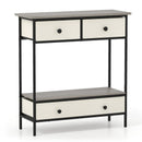 Farmhouse Console Table with Open Storage Shelf for Hallway-Gray by LJGDeals
