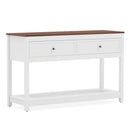 Console Table with 2 Drawers and Open Storage Shelf