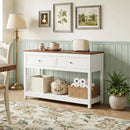 Console Table with 2 Drawers and Open Storage Shelf by LJGDeals
