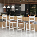 Farmhouse Dining Bar Stool Set of 2 with Solid Rubber Wood Frame by LJGDeals