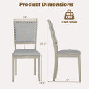 Farmhouse Dining Chair Set of 2 Fabric Upholstered Kitchen Chairs-Grey by LJGDeals