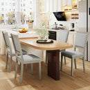 Farmhouse Dining Chair Set of 2 Fabric Upholstered Kitchen Chairs-Grey by LJGDeals