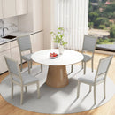 Farmhouse Dining Chair Set of 2 Fabric Upholstered Kitchen Chairs-Grey by LJGDeals