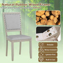 Farmhouse Dining Chair Set of 2 Fabric Upholstered Kitchen Chairs-Grey by LJGDeals