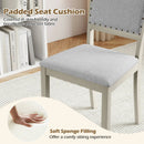 Farmhouse Dining Chair Set of 2 Fabric Upholstered Kitchen Chairs-Grey by LJGDeals
