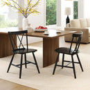 Farmhouse Kitchen Dining Chair Set of 2 with Rubber Wood Frame by LJGDeals