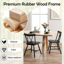 Farmhouse Kitchen Dining Chair Set of 2 with Rubber Wood Frame by LJGDeals