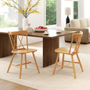 Farmhouse Kitchen Dining Chair Set of 2 with Rubber Wood Frame by LJGDeals