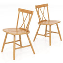 Farmhouse Kitchen Dining Chair Set of 2 with Rubber Wood Frame by LJGDeals