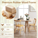 Farmhouse Kitchen Dining Chair Set of 2 with Rubber Wood Frame by LJGDeals