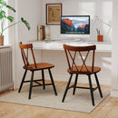 Farmhouse Kitchen Dining Chair Set of 2 with Rubber Wood Frame