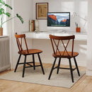 Farmhouse Kitchen Dining Chair Set of 2 with Rubber Wood Frame by LJGDeals