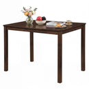 Farmhouse Dining Table for 4 with Solid Rubber Wood Frame by LJGDeals
