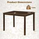 Farmhouse Dining Table for 4 with Solid Rubber Wood Frame by LJGDeals