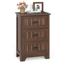 Farmhouse Nightstand with 3 Storage Drawers and Handles by LJGDeals