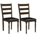 Upholstered Dining Chairs Set of 2 - Farmhouse Ladder Back by LJGDeals