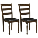 Upholstered Dining Chairs Set of 2 - Farmhouse Ladder Back