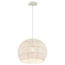 Round Farmhouse Rattan Pendant Lights with Adjustable Hanging Rope-Beige by LJGDeals