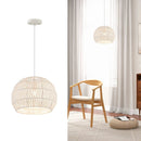 Round Farmhouse Rattan Pendant Lights with Adjustable Hanging Rope-Beige by LJGDeals