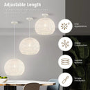 Round Farmhouse Rattan Pendant Lights with Adjustable Hanging Rope-Beige by LJGDeals