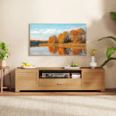 Farmhouse Rustic TV Stand for TVs up to 80"-Natural by LJGDeals